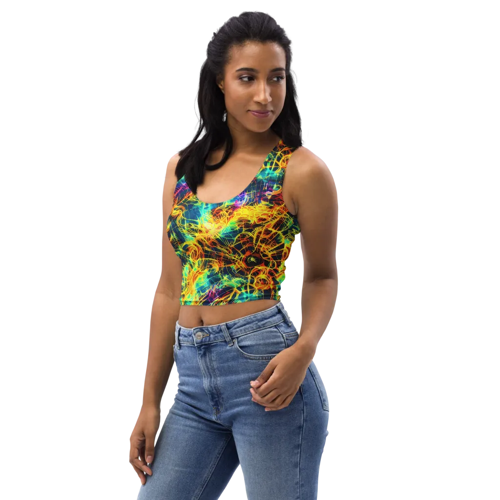 Kapp's Kaleidoscope on Crop Top — Left Front