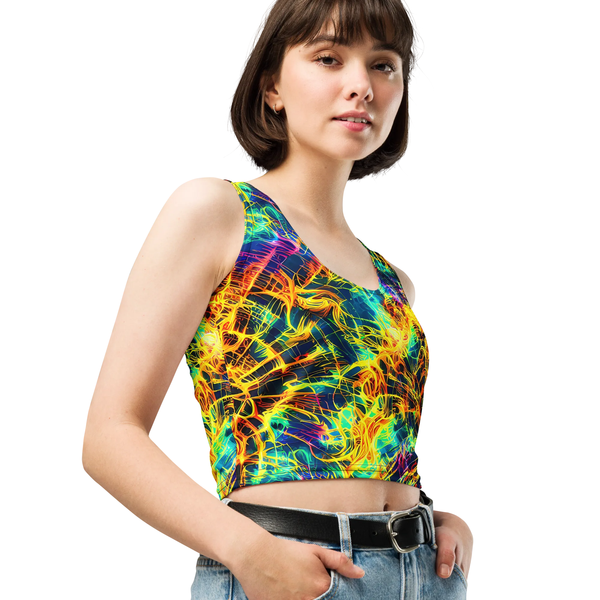 Kapp's Kaleidoscope on Crop Top — Right Front