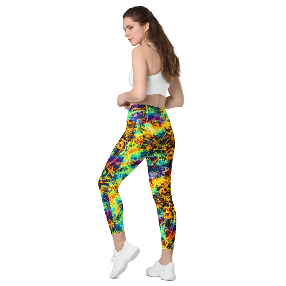 Kapp's Kaleidoscope on Leggings with Pockets — Left Back