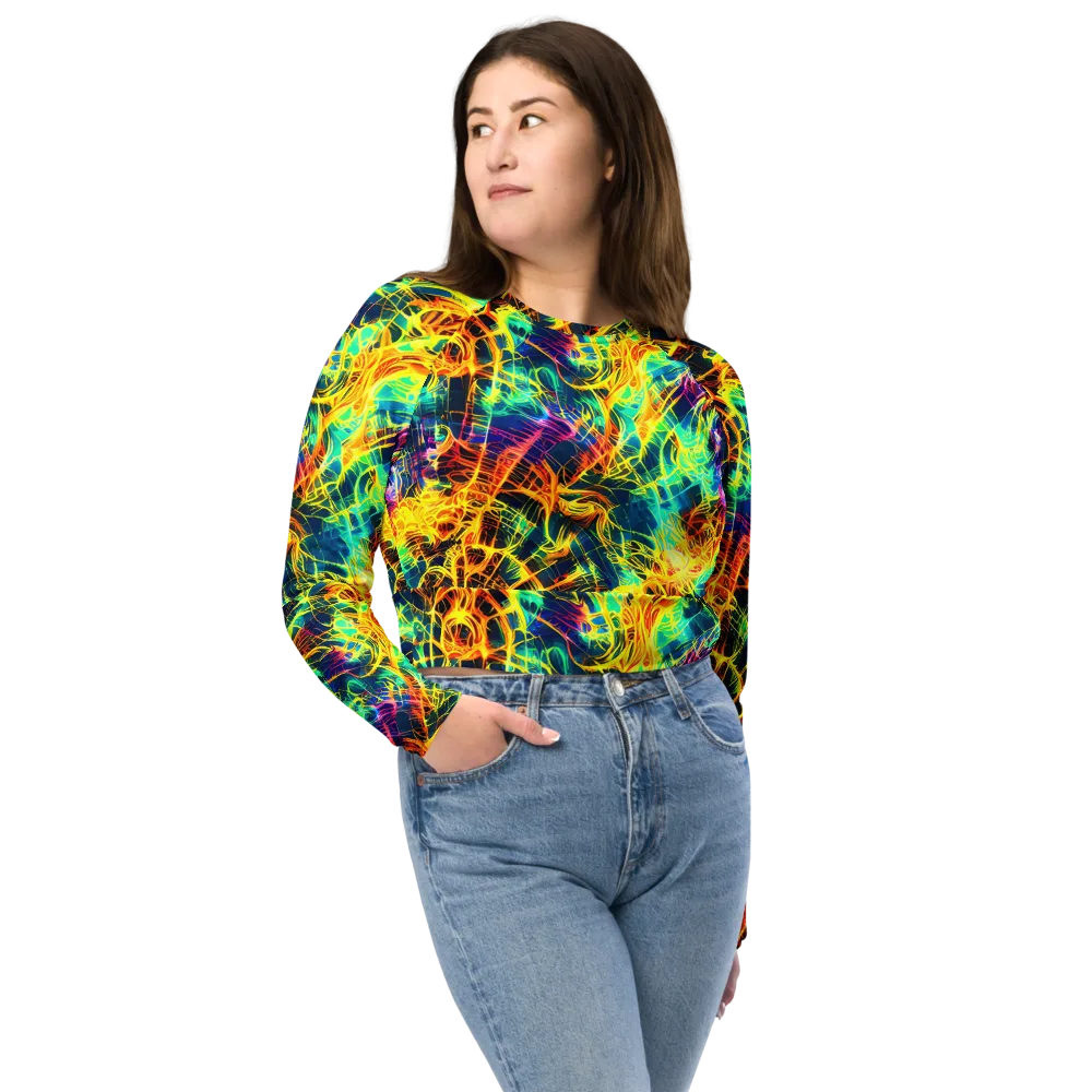 Kapp's Kaleidoscope on Long Sleeve Crop Top — Front
