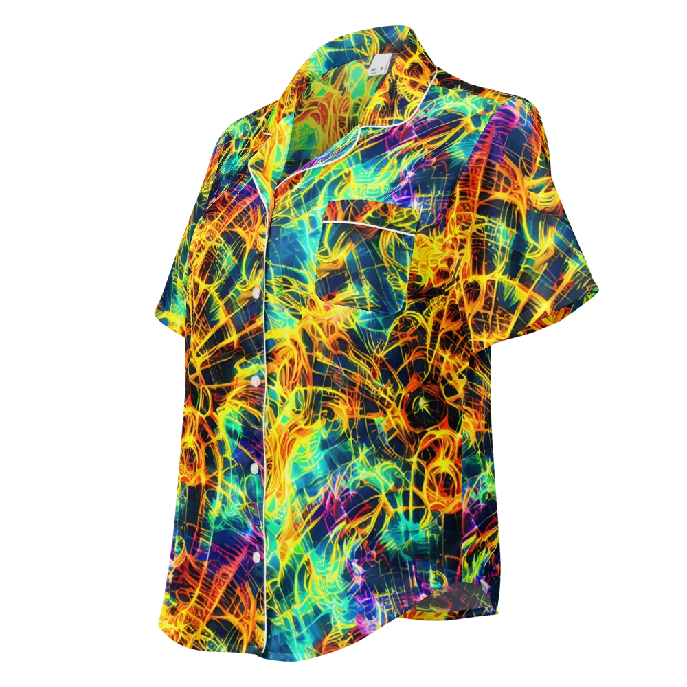 Kapp's Kaleidoscope on Women's Short Sleeve Pajama Top — Left Front