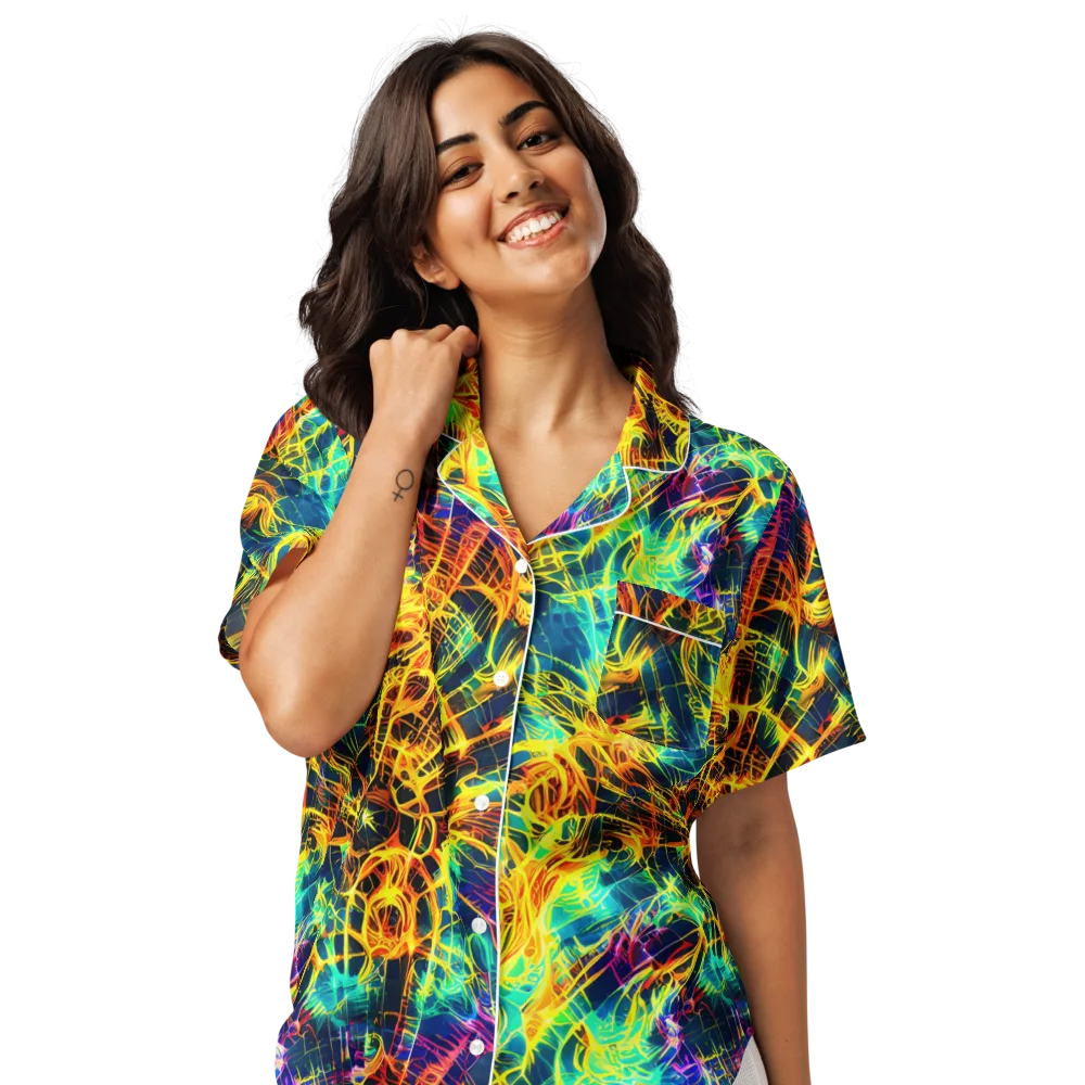 Kapp's Kaleidoscope on Women's Short Sleeve Pajama Top — Front