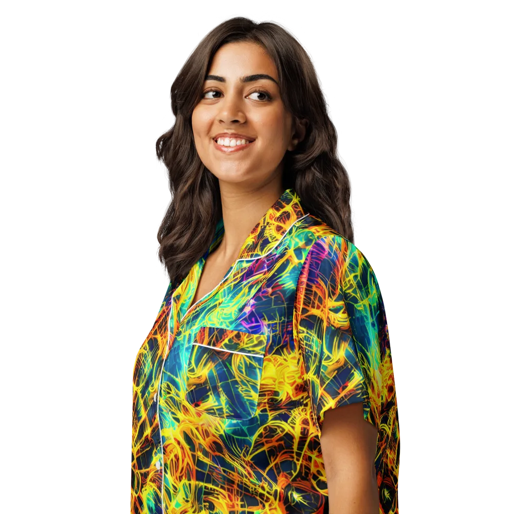 Kapp's Kaleidoscope on Women's Short Sleeve Pajama Top — Left Front