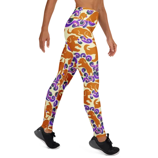 Copper Canine Carnival on a Yoga Leggings