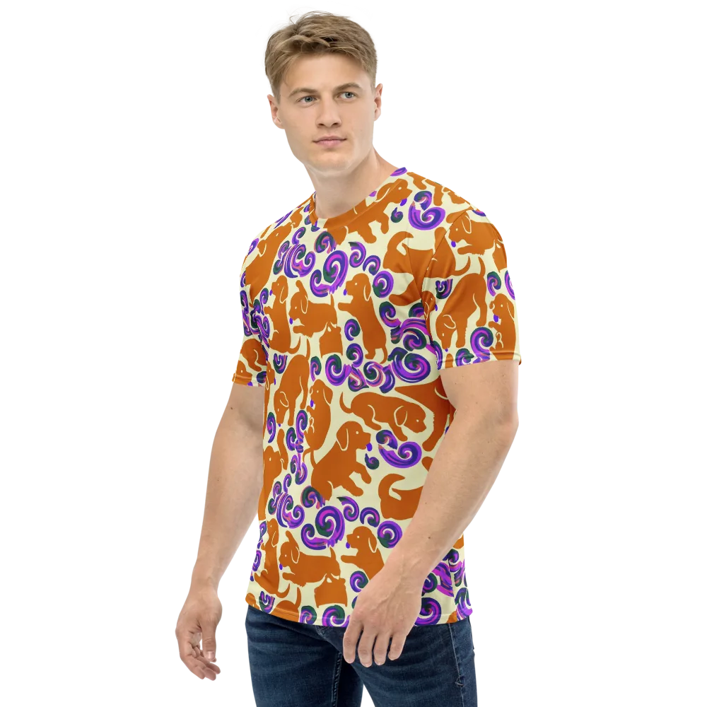 Copper Canine Carnival on Men's Crew Neck T-Shirt — Left