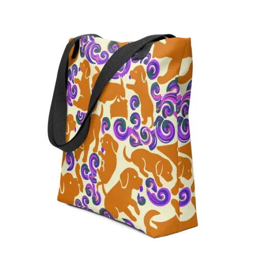 Copper Canine Carnival on a Tote Bag