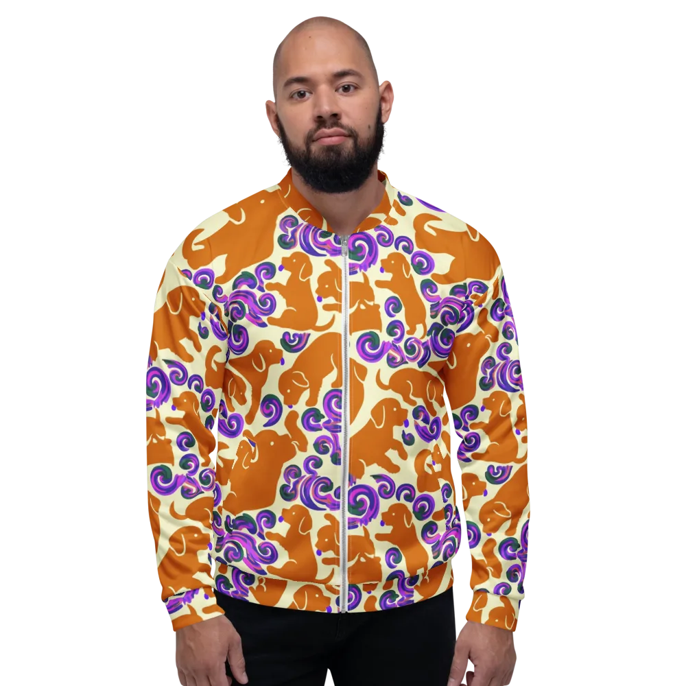 Copper Canine Carnival on Bomber Jacket — Front