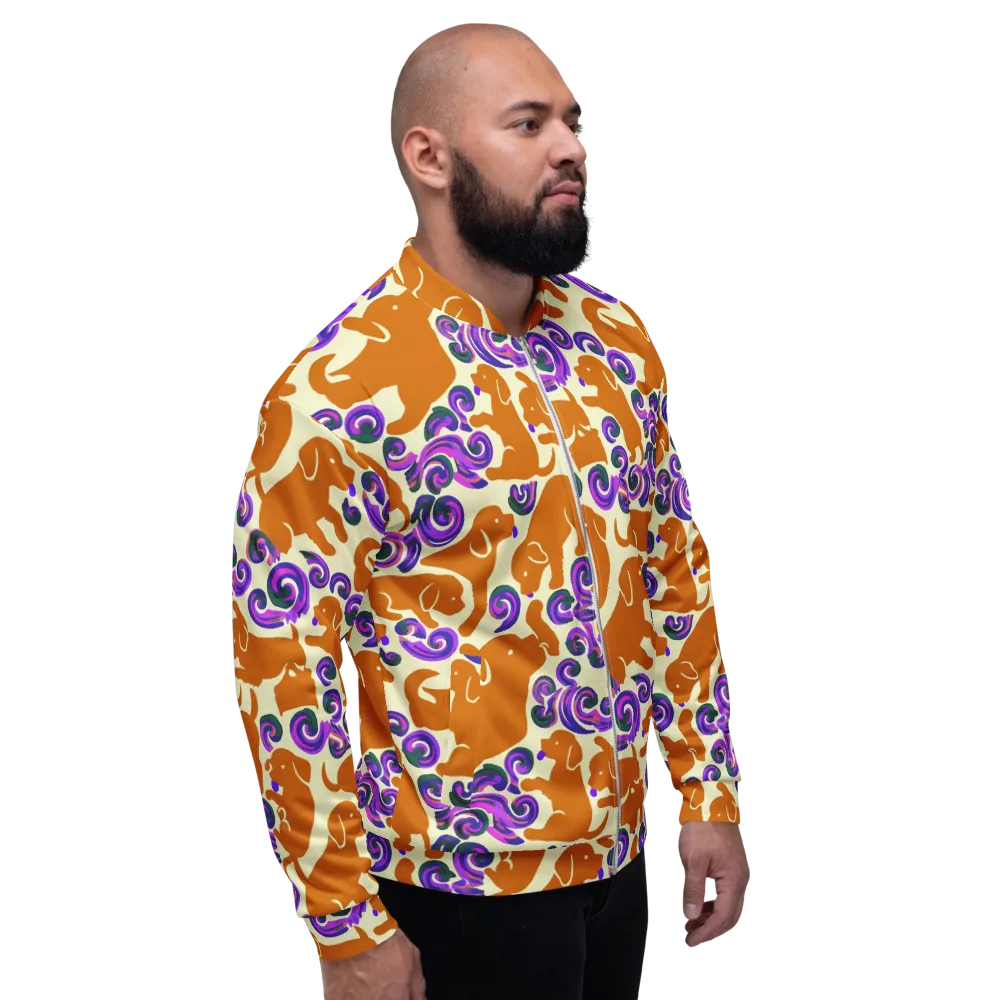 Copper Canine Carnival on Bomber Jacket — Right