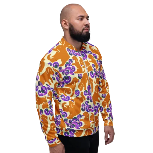 Copper Canine Carnival on a Bomber Jacket