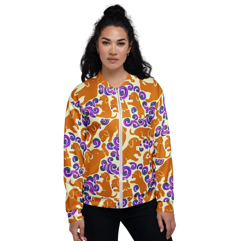 Copper Canine Carnival on Bomber Jacket — Front