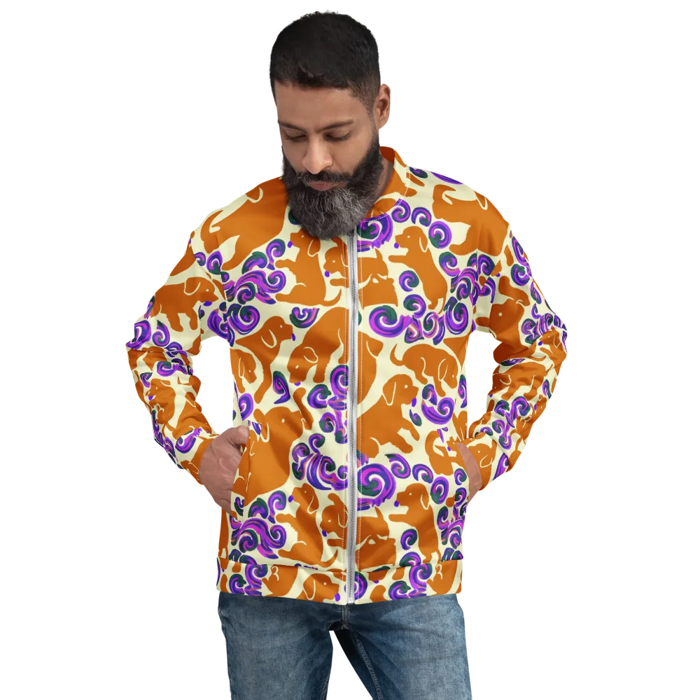 Copper Canine Carnival on Bomber Jacket — Front