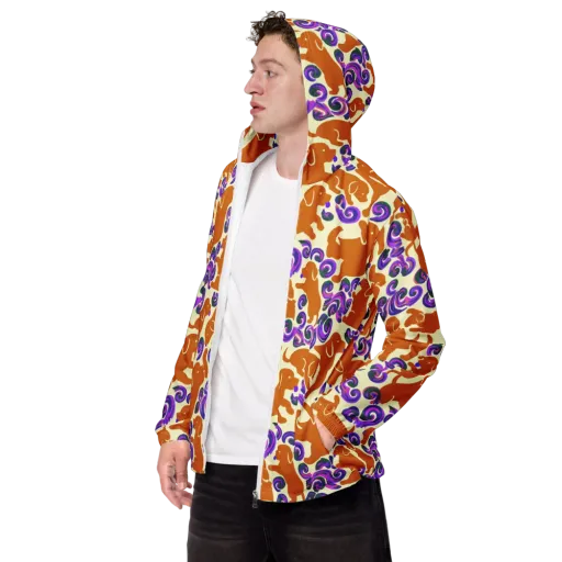 Copper Canine Carnival on a Men's Windbreaker