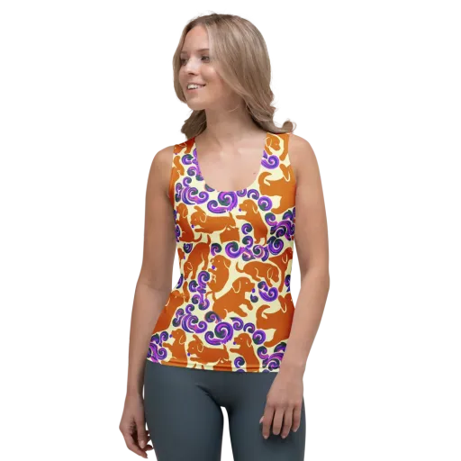 Copper Canine Carnival on a Women's Tank Top