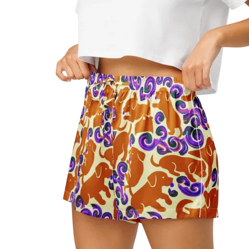 Copper Canine Carnival on a Women's Pajama Shorts
