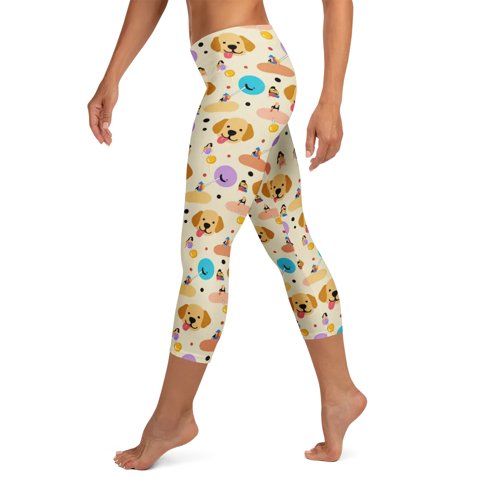 Paws And Pops on Capri Leggings — Left