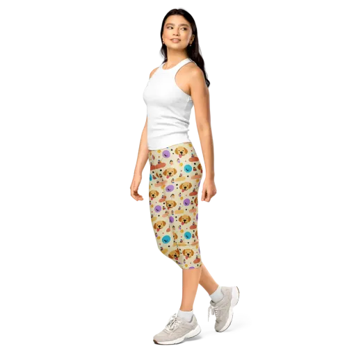Paws And Pops on a Capri Leggings