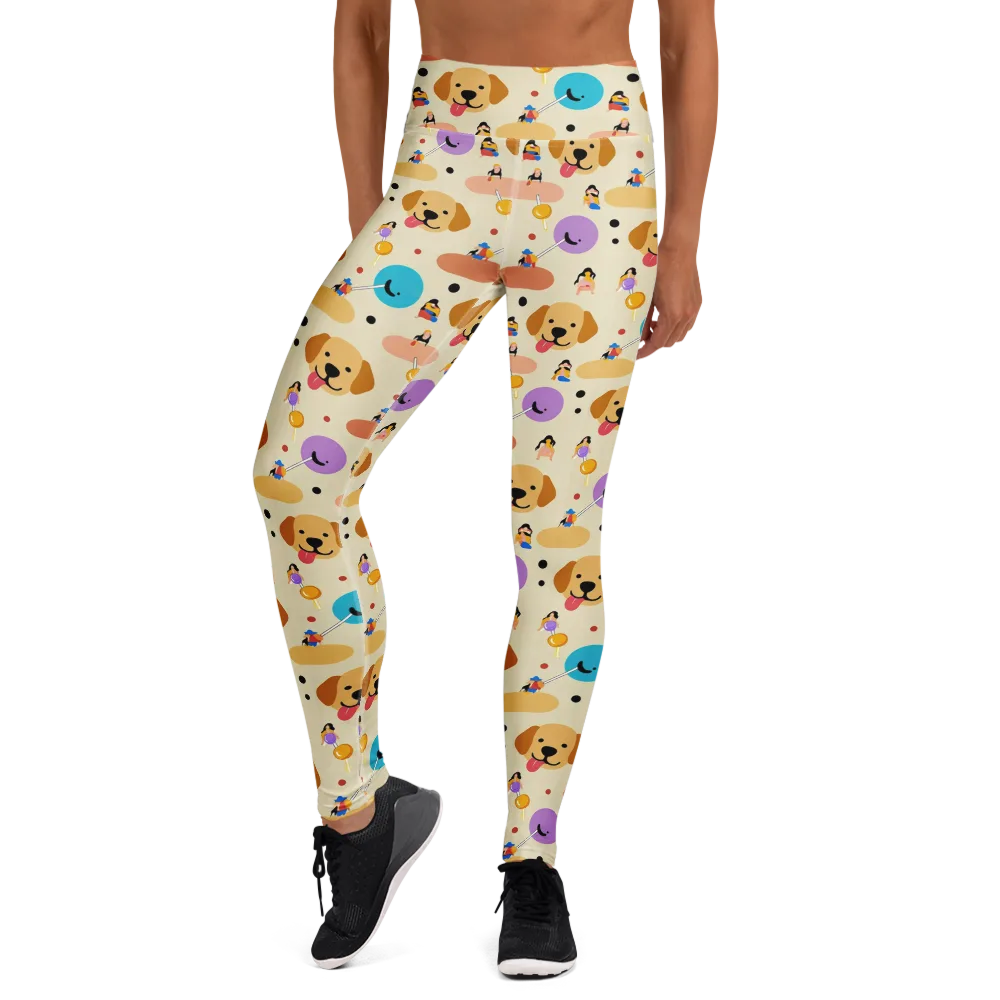 Paws And Pops on Yoga Leggings — Front