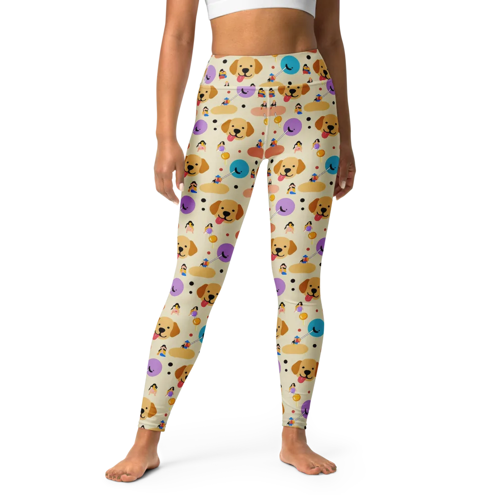 Paws And Pops on Yoga Leggings — Front