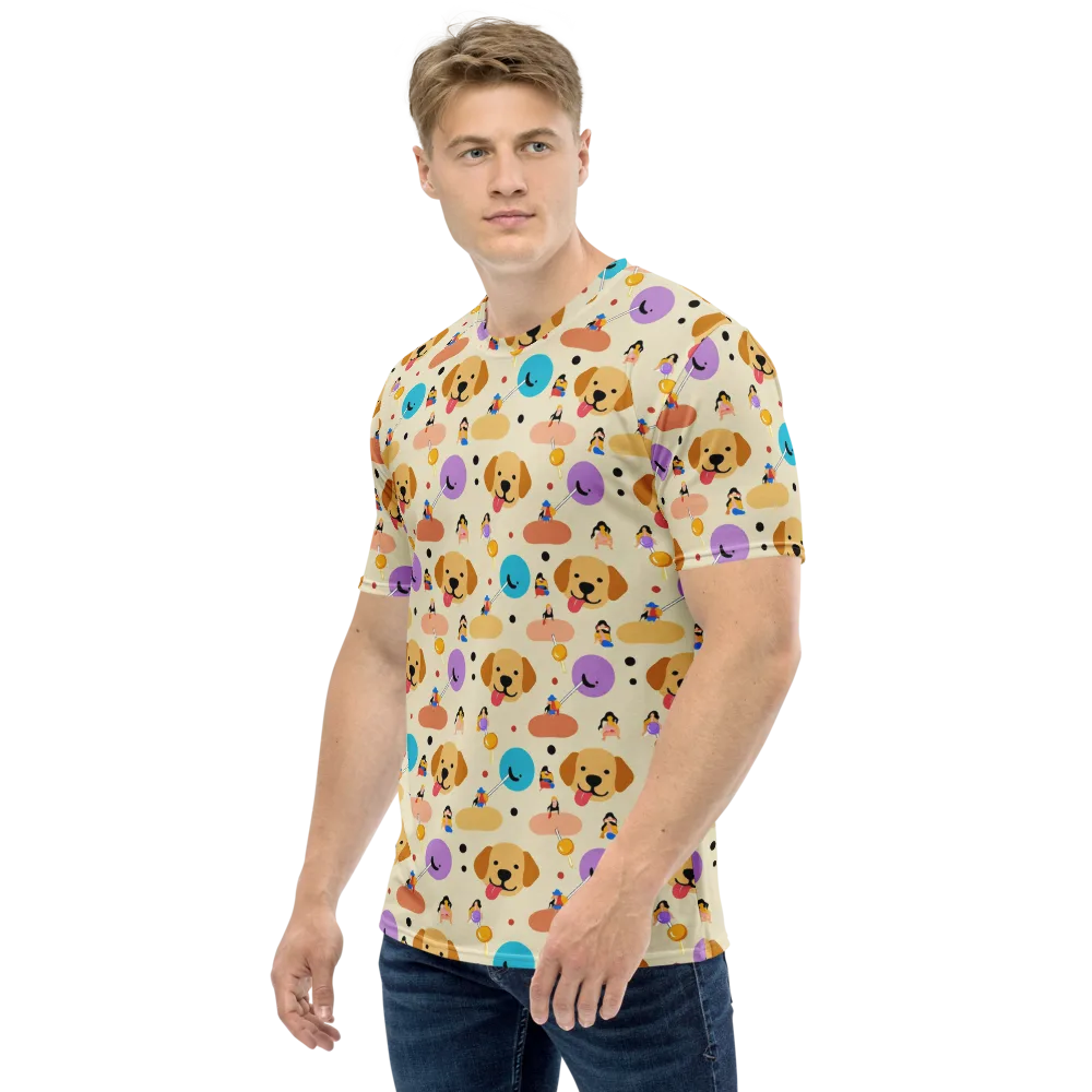 Paws And Pops on Men's Crew Neck T-Shirt — Left