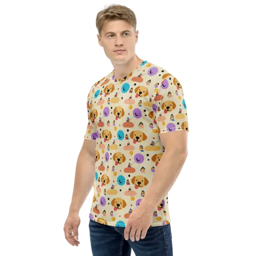 Paws And Pops on a Men's Crew Neck T-Shirt