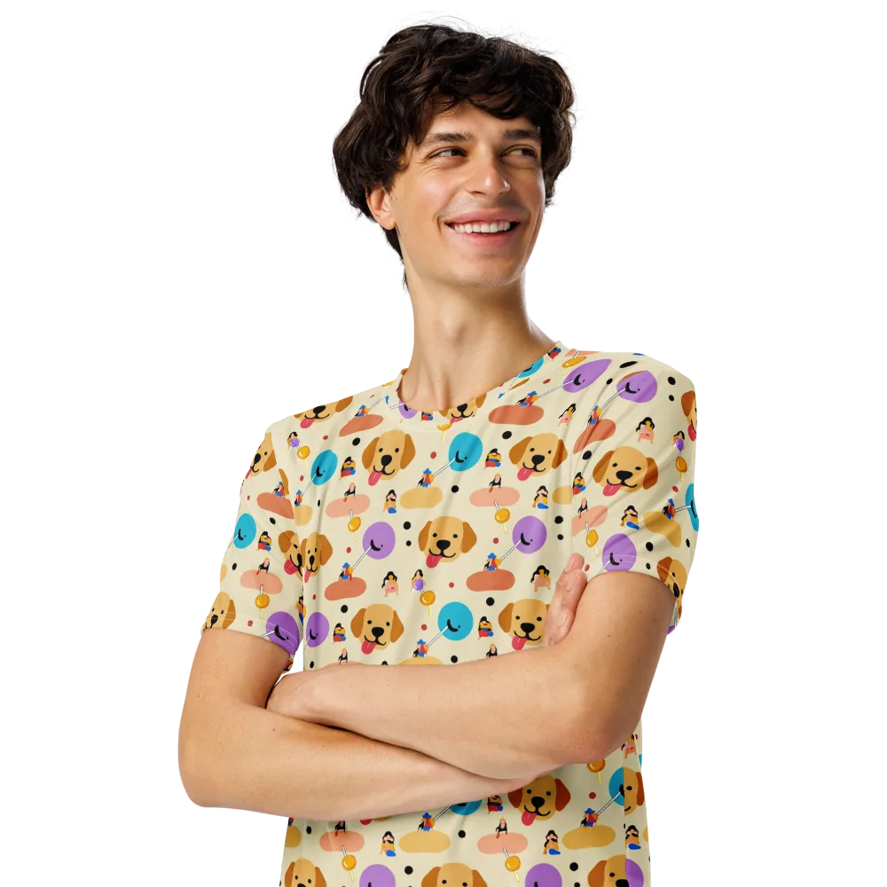 Paws And Pops on Men's Crew Neck T-Shirt — Left Front