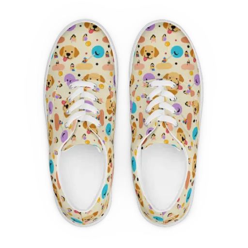 Paws And Pops on Men's Lace-Up Canvas Shoes