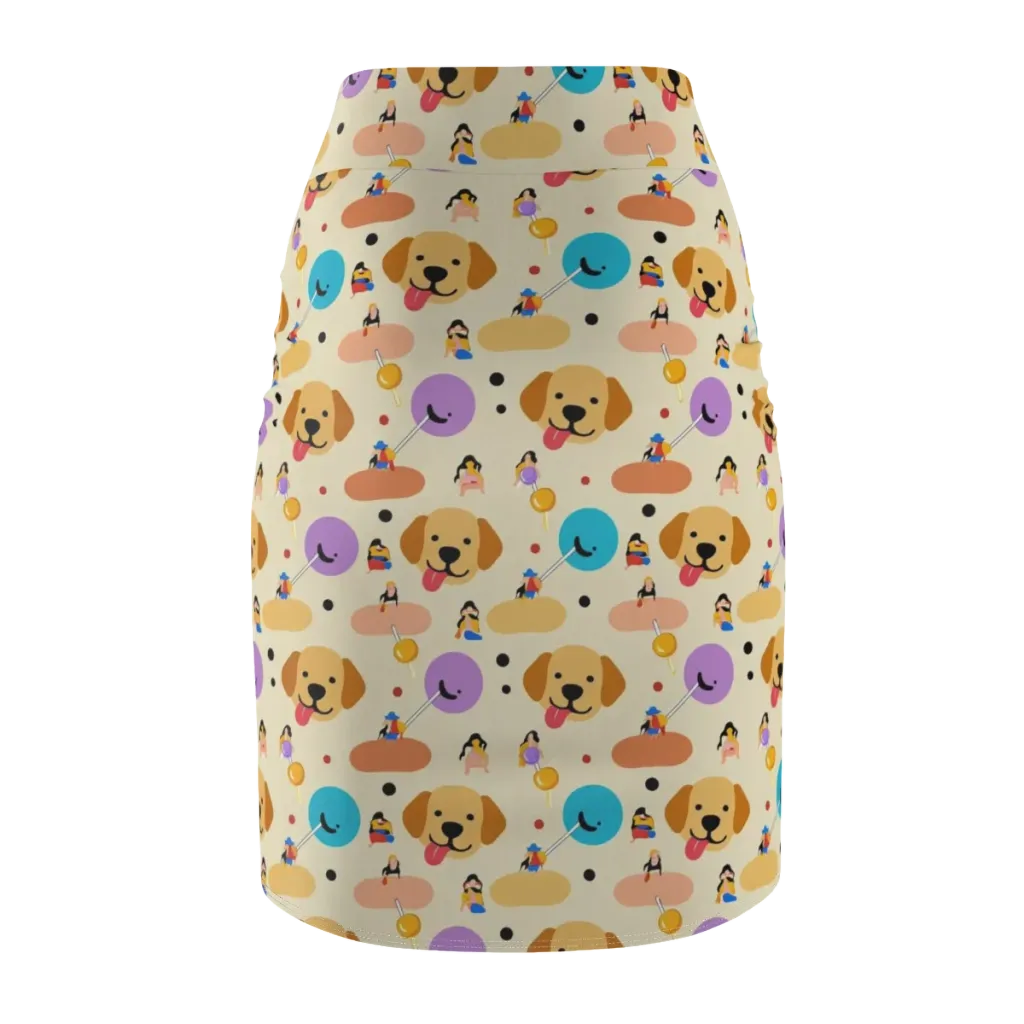 Paws And Pops on Pencil Skirt — Back