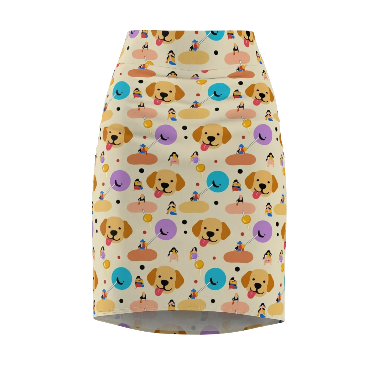 Paws And Pops on Pencil Skirt — Front