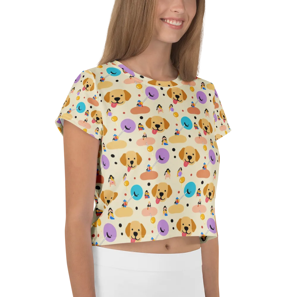 Paws And Pops on Crop Tee — Right