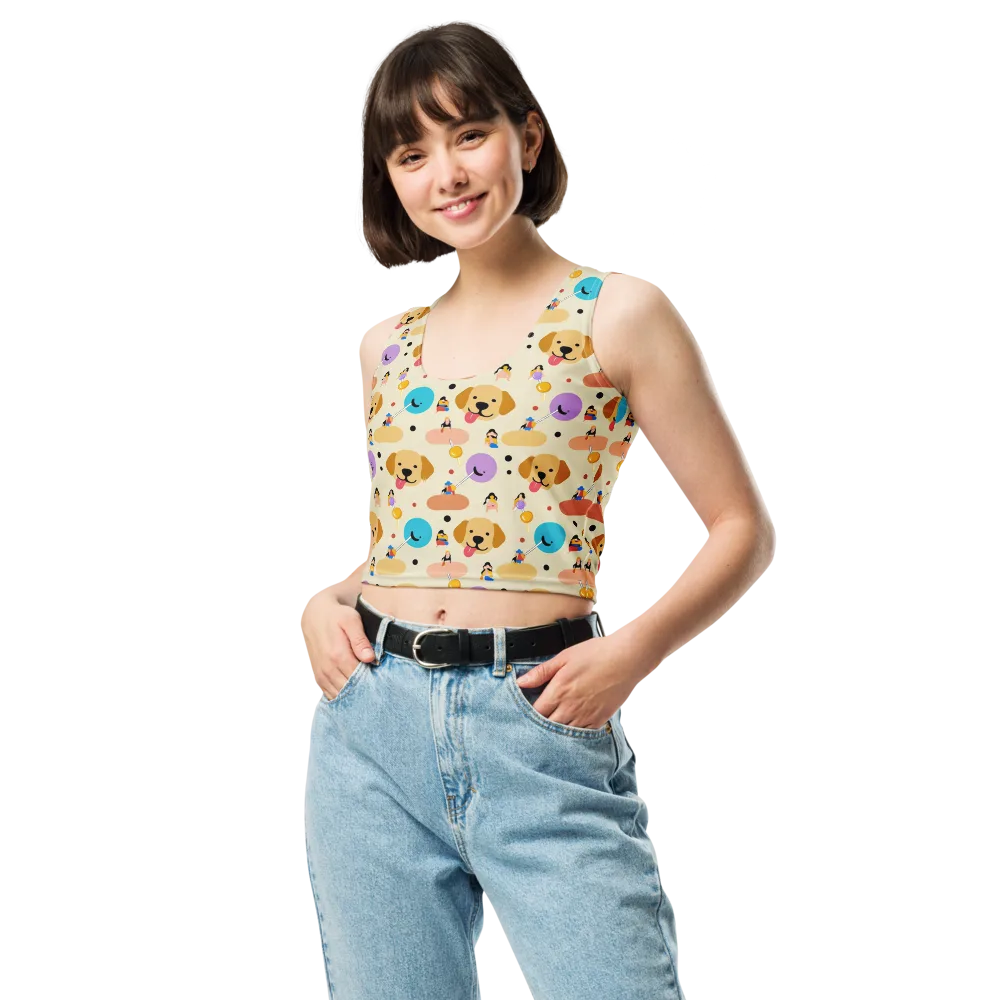 Paws And Pops on Crop Top — Front