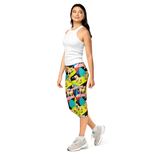 Candy Canine Geometry on a Capri Leggings