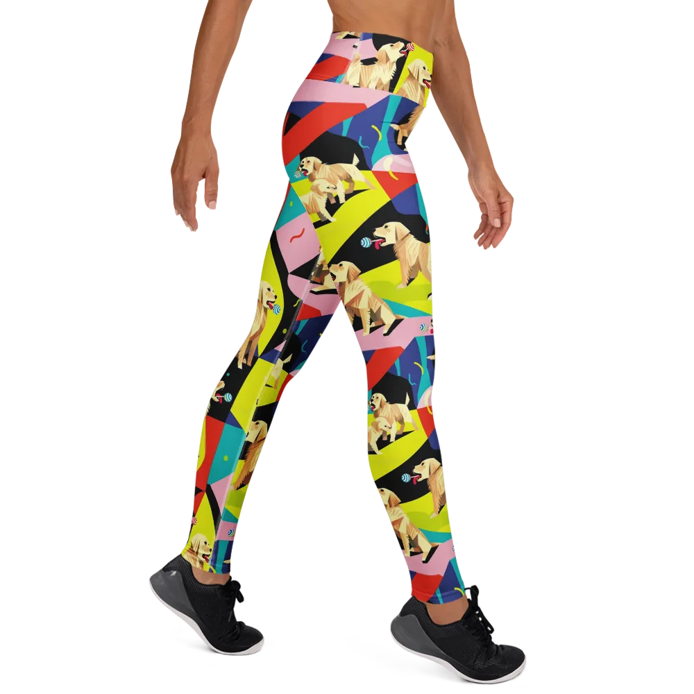 Candy Canine Geometry on Yoga Leggings — Right