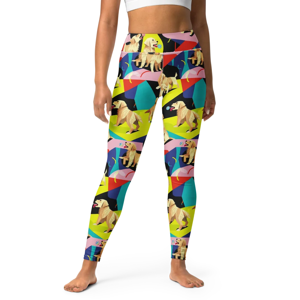 Candy Canine Geometry on Yoga Leggings — Front