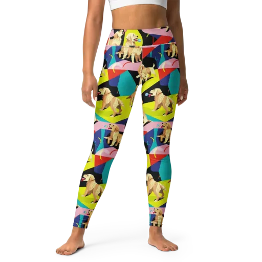 Candy Canine Geometry on a Yoga Leggings