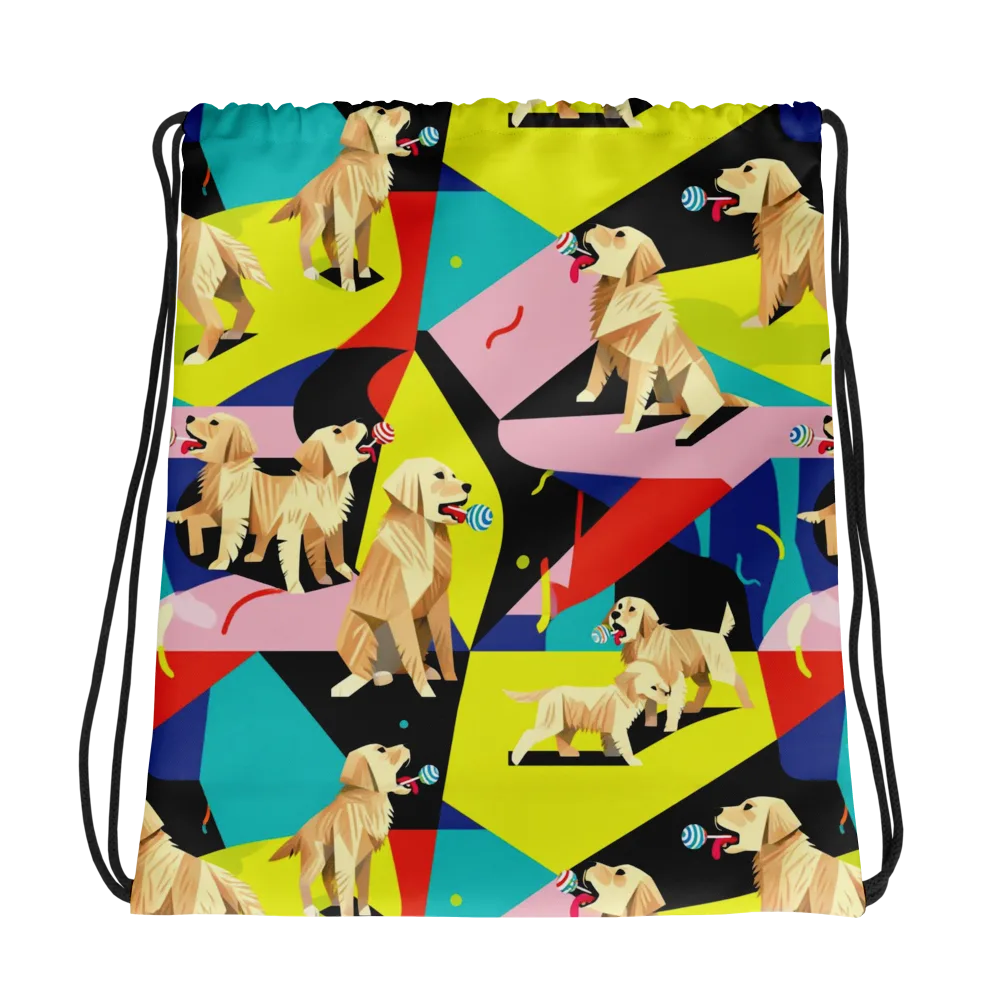 Candy Canine Geometry on Drawstring Bag — Photo