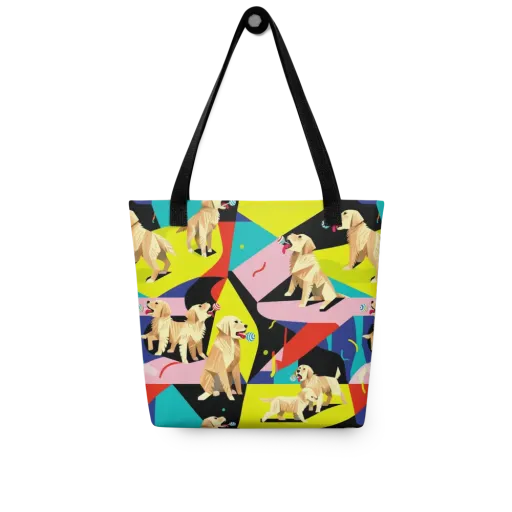 Candy Canine Geometry on a Tote Bag
