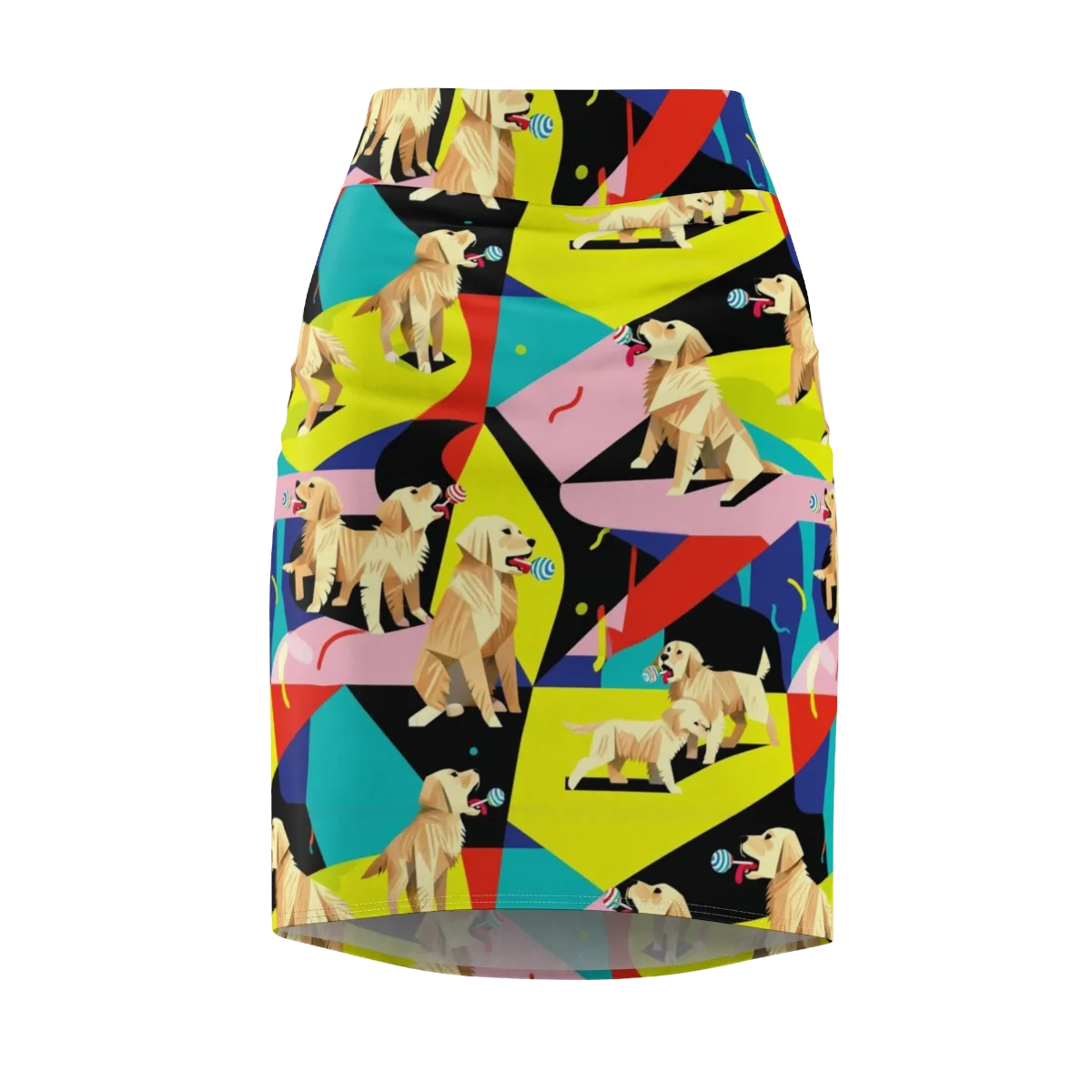 Candy Canine Geometry on Pencil Skirt — Front
