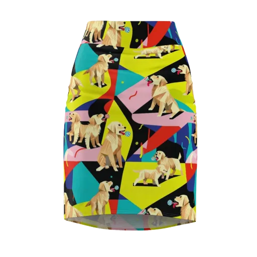 Candy Canine Geometry on a Pencil Skirt