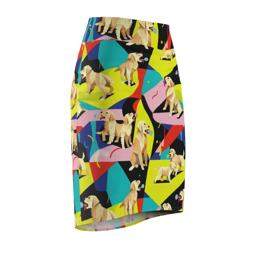 Candy Canine Geometry on Pencil Skirt — Front Side