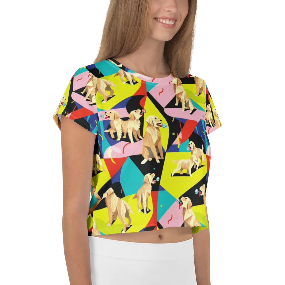 Candy Canine Geometry on Crop Tee — Right