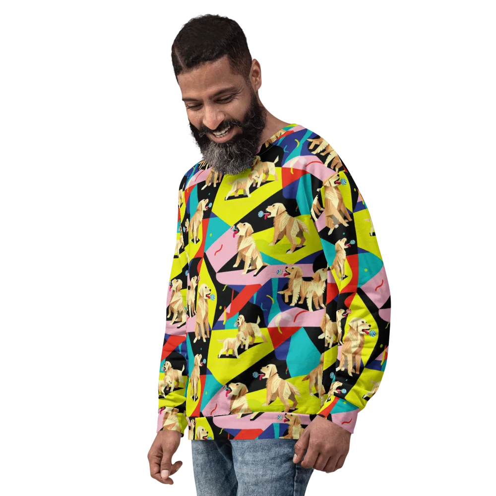 Candy Canine Geometry on Sweatshirt — Left Front