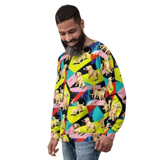 Candy Canine Geometry on a Sweatshirt
