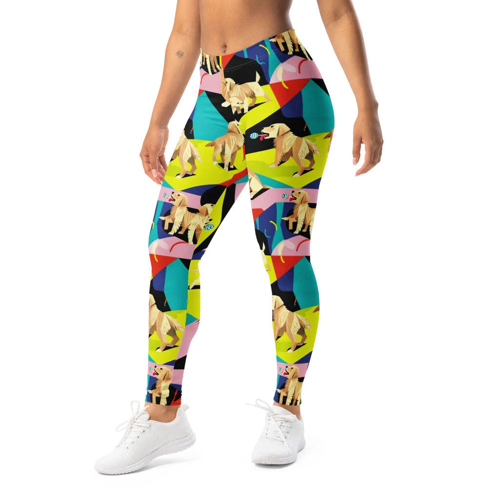Candy Canine Geometry on Leggings — Left Front