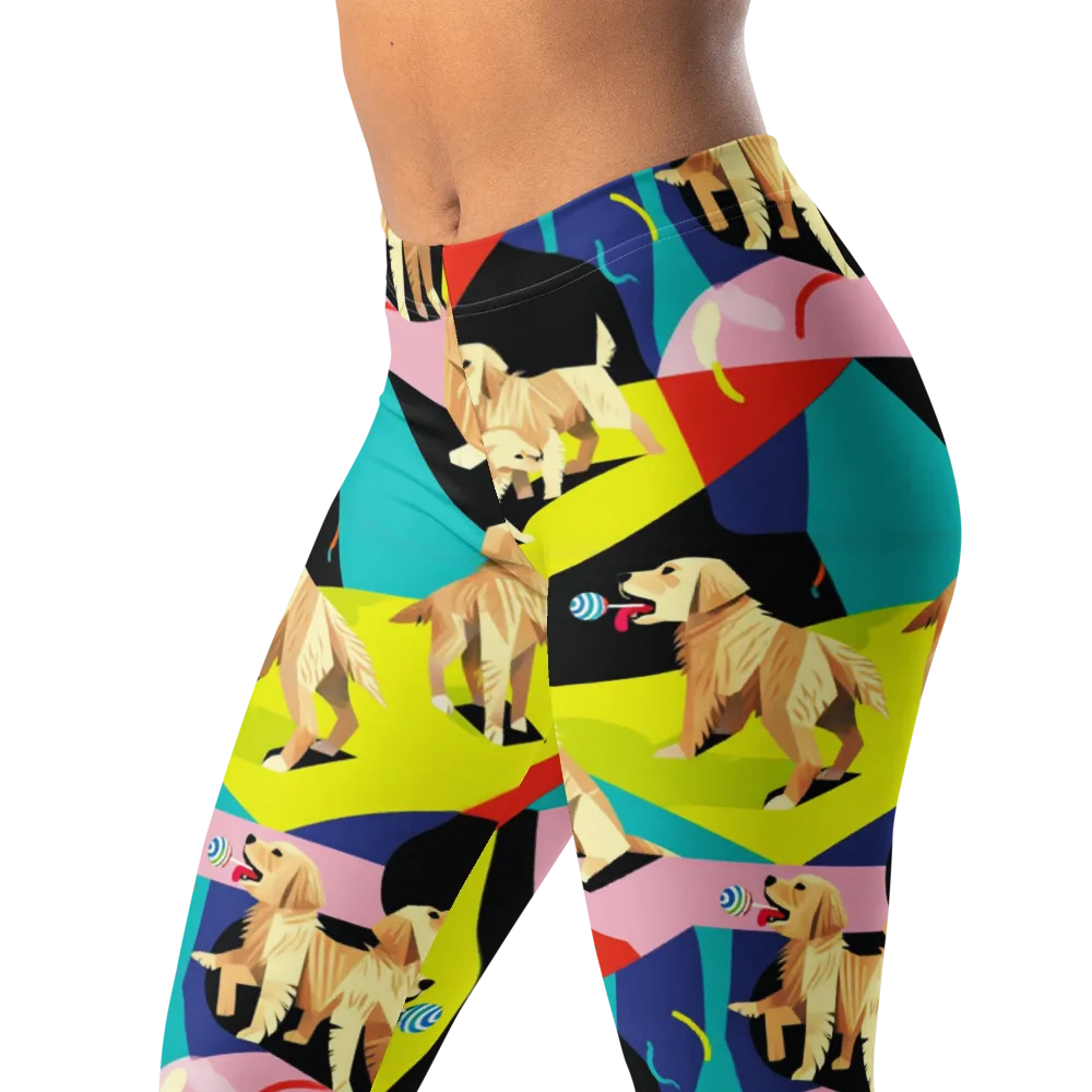 Candy Canine Geometry on Leggings — Left Front