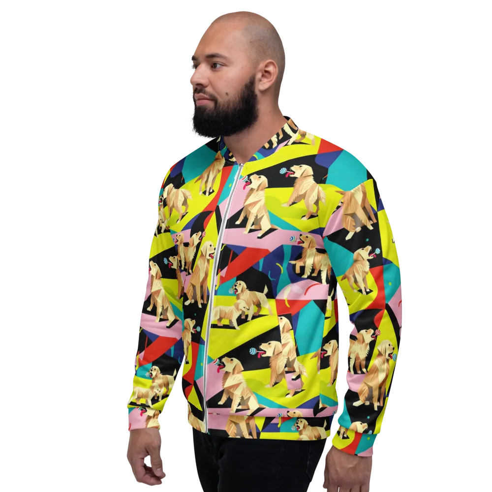 Candy Canine Geometry on Bomber Jacket — Left