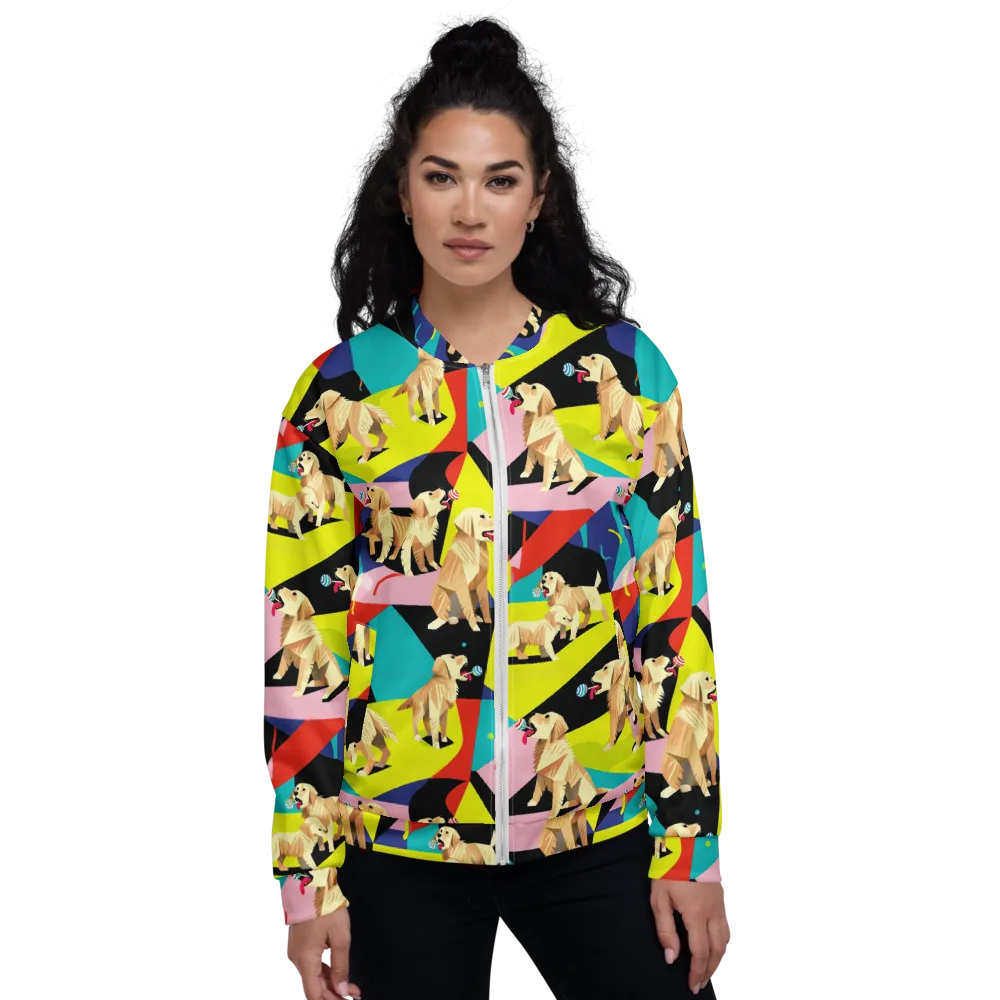 Candy Canine Geometry on Bomber Jacket — Front