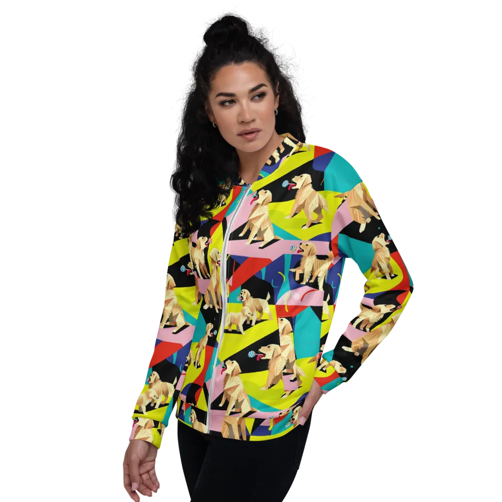 Candy Canine Geometry on Bomber Jacket — Left