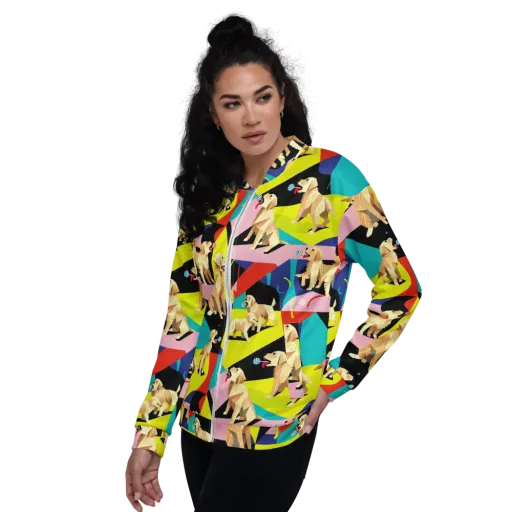 Candy Canine Geometry on a Bomber Jacket