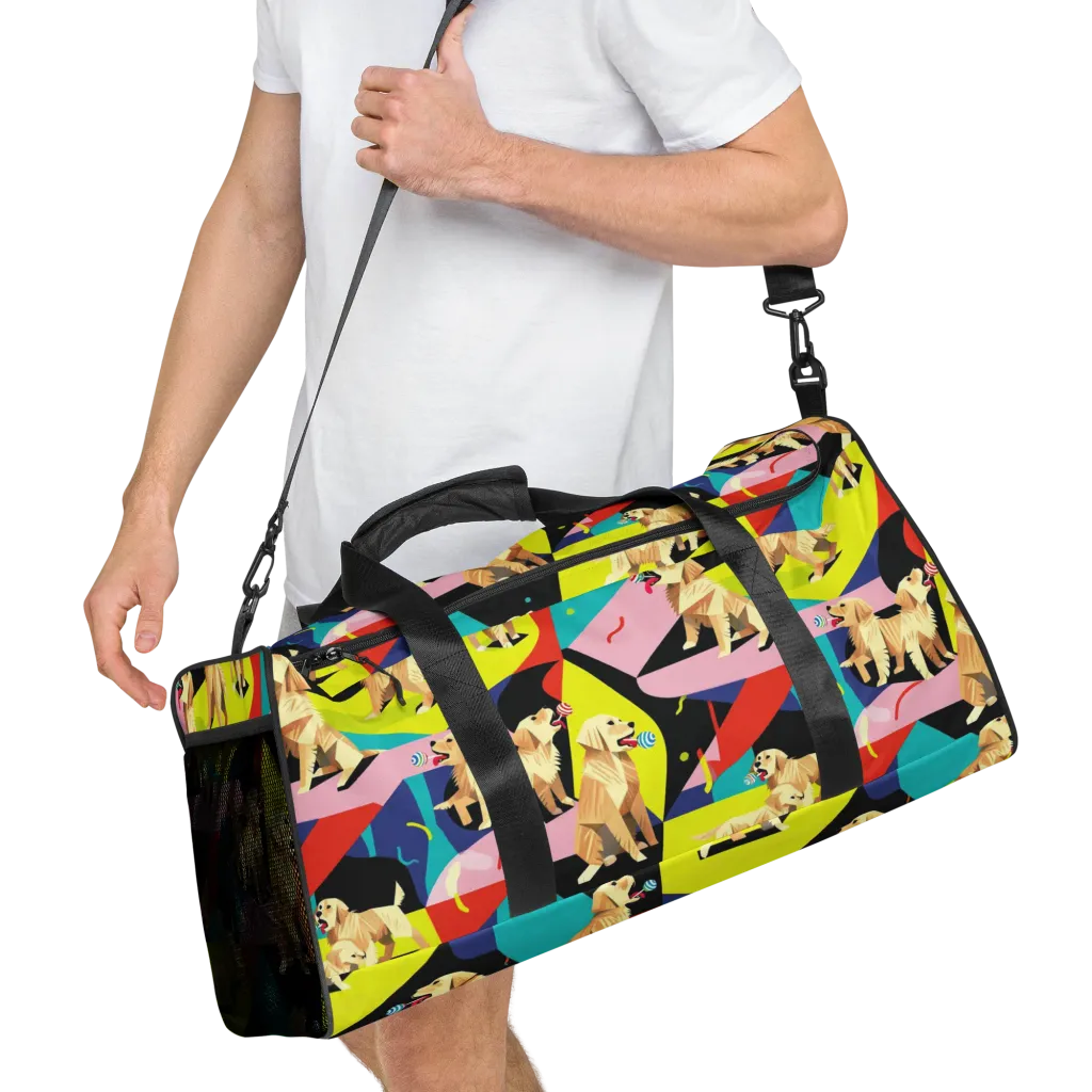 Candy Canine Geometry on Duffle Bag — Right Front