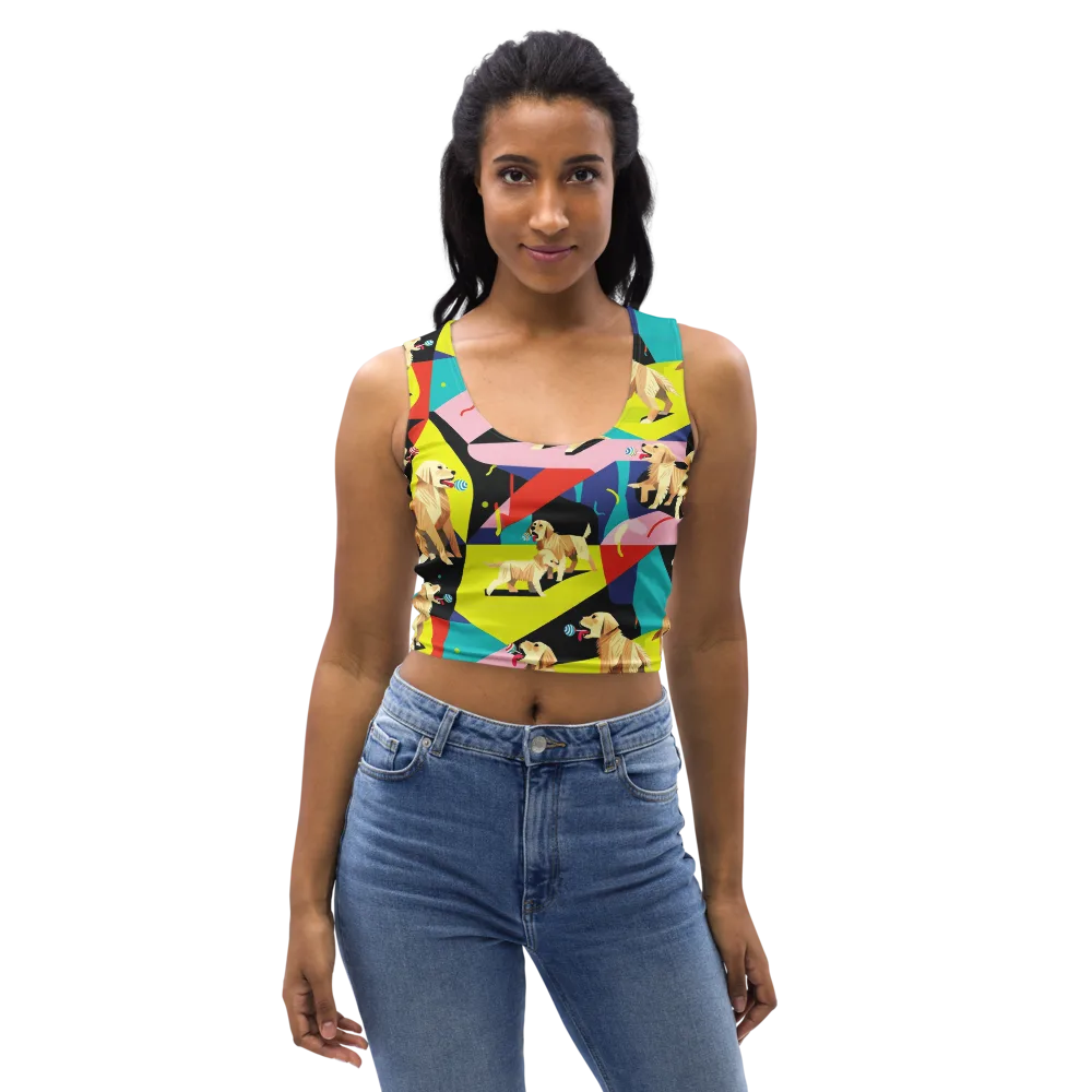 Candy Canine Geometry on Crop Top — Front